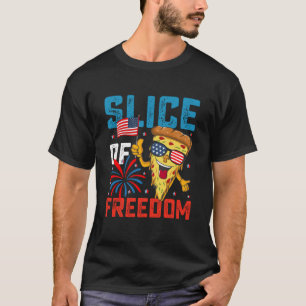 Frihetsskiva 4 juli pizza USA Flagga Solglasögon T Shirt