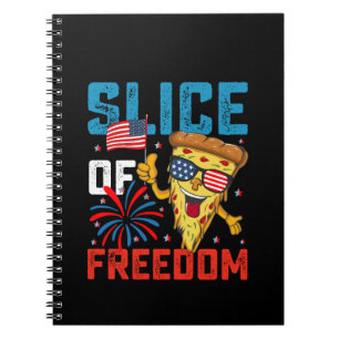 Frihetssnutt 4 juli Pizza USA Flagga Solglasögon Anteckningsbok
