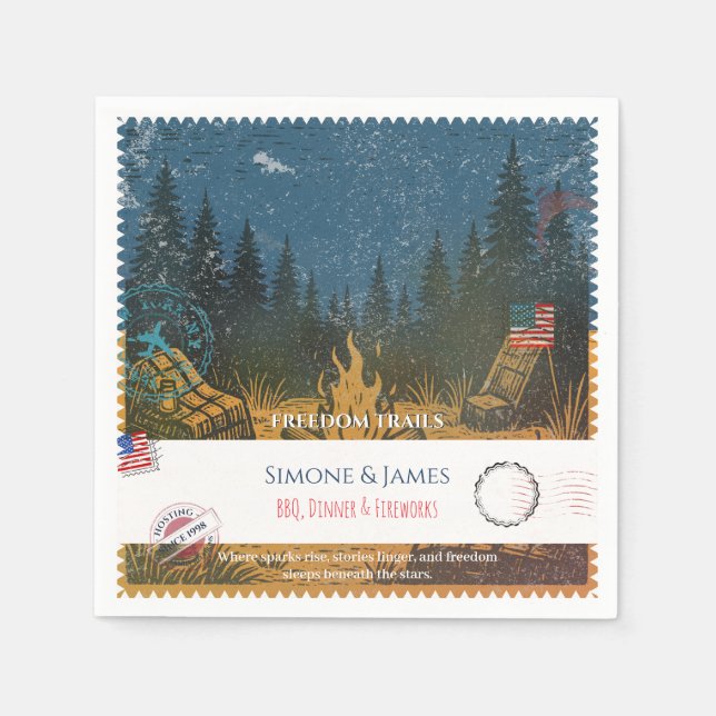 Frihetsspåren Campfire Americana Dekor Pappersservett (Framsidan)
