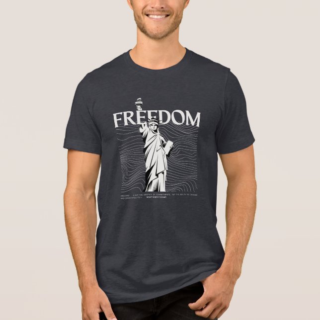 Frihetsstatyn V2 T-Shirt – Resa Frihet Önskar (Framsida)