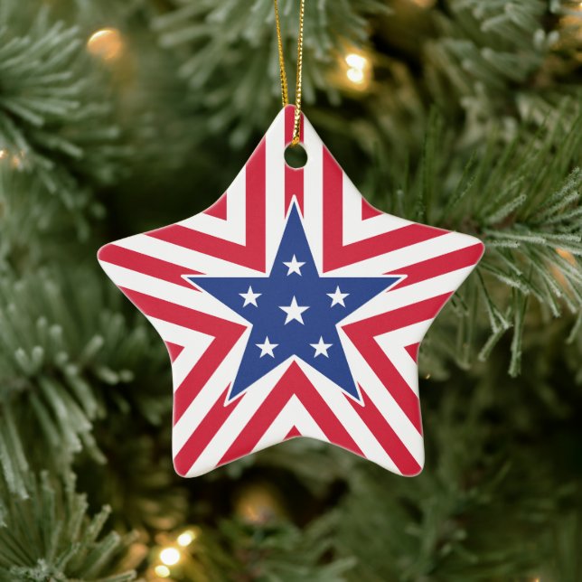 Frihetsstjärnan (Rand) Julgransprydnad Keramik (Träd)