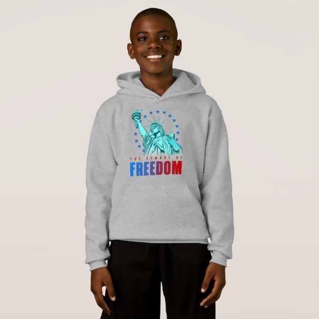 Frihetssymbolen | Barn pull-over Hoodie T Shirt (Hel framsida)