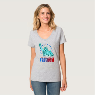 Frihetssymbolen Kvinnor i V-Nacke T Shirt