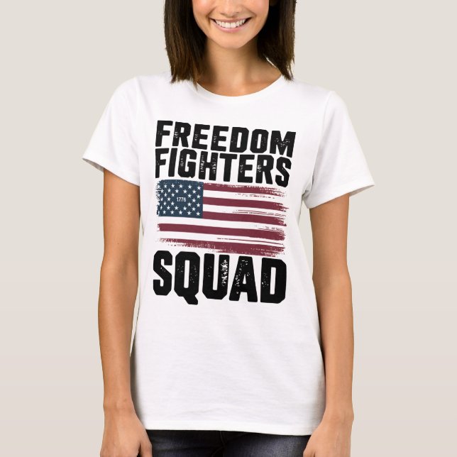 Frihetstävling Squad 1776 Flagga - USA Självständi T Shirt (Framsida)