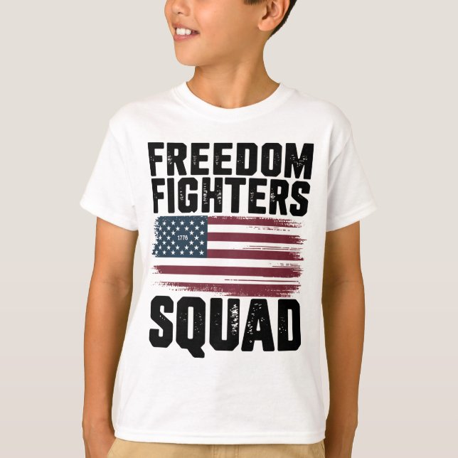 Frihetstävling Squad 1776 Flagga USA Självständigh T Shirt (Framsida)