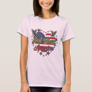 Frihetstrådar: Fetstilta amerikanska utskrifter av T Shirt