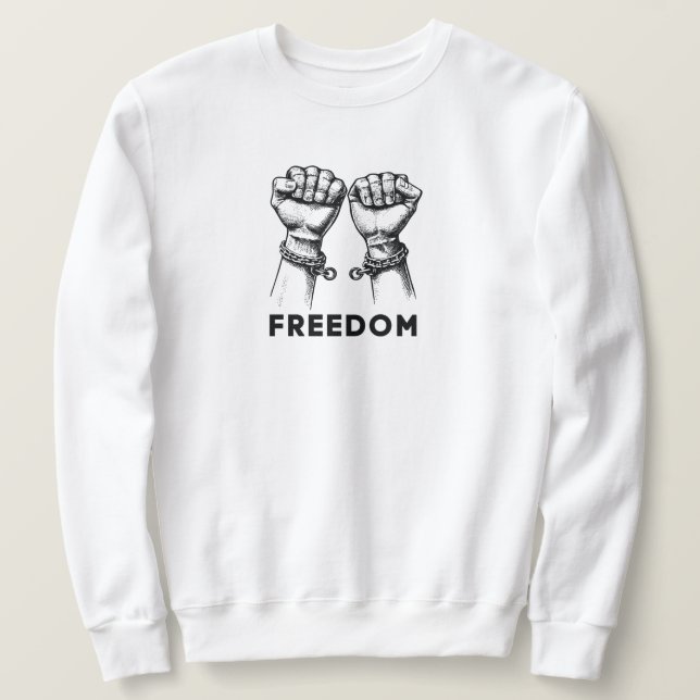 Frihetströja för män och kvinnor lång ärmad tröja (Design framsida)