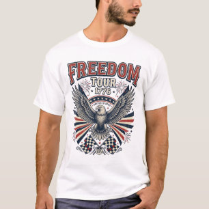 Frihetsturné 1776 Vintage Eagle Patriotisk Tröja_1 T Shirt