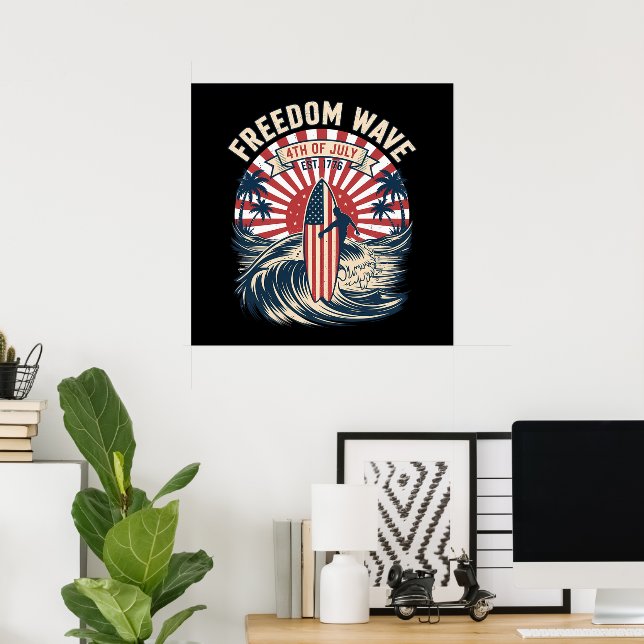 Frihetsvåg 4:e Juli Poster (Hemmakontoret)