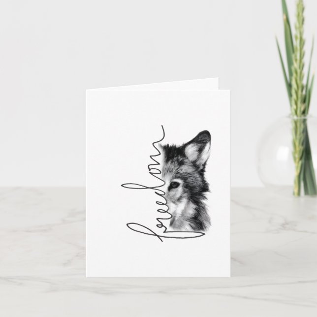 Frihetsvarg Minimal Linje Konst - Kort (Framsida)