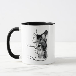 Frihetsvarg Minimal Linje Konst - Mugg