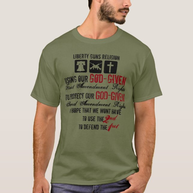 Frihetvapenreligion Tee Shirt (Framsida)