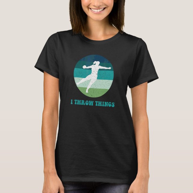 Friidrott Kvinnlig Diskuskastare 1 T Shirt (Framsida)