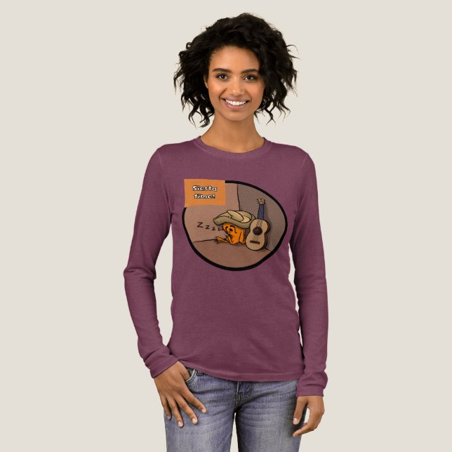 Frijole Frog Siesta Dam LS skjorta T Shirt (Hel framsida)