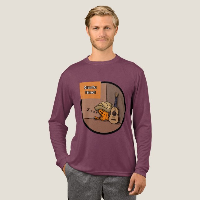 Frijole Frog Siesta Men's LS Shirt T Shirt (Hel framsida)