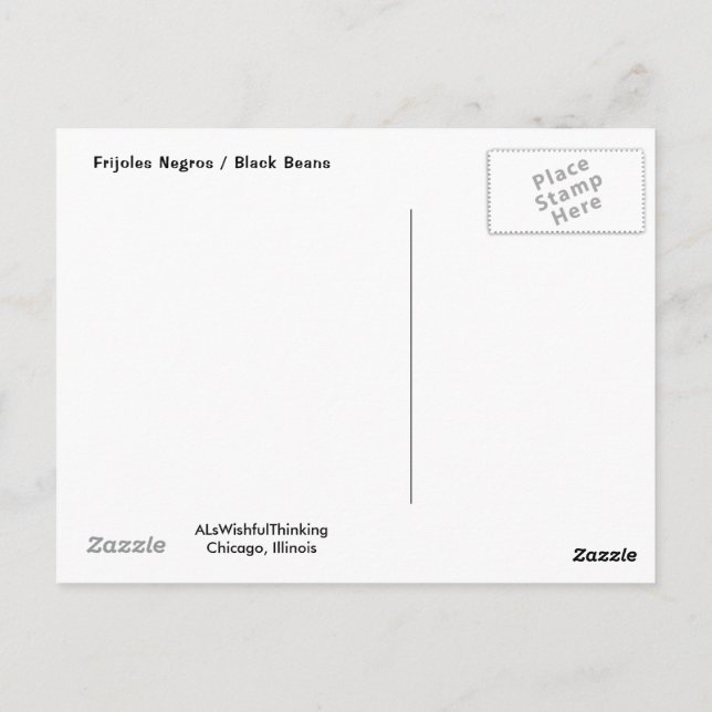 Frijoles Negros / Black Beans Vykort (Baksida)