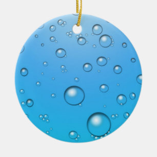 Frikänden bubblar, blåttvatten julgransprydnad keramik