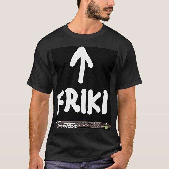 Friki Texto blanco sobre negro. T Shirt (Framsida)