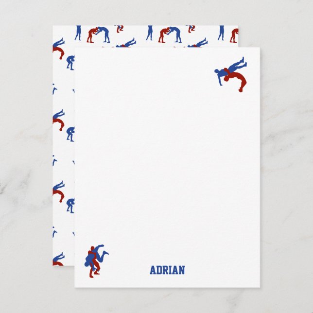 Frilans Grekisk-romersk brottning Anpassat namn Anteckningskort (Fram/baksida)