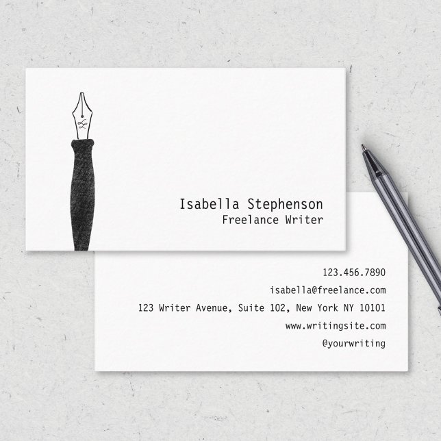 Frilansskribent författare redaktör Copywriter Pen Visitkort (Skapare uppladdad)