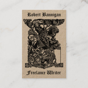 Frilanstjänster Medieval Knight 1925-mall Visitkort
