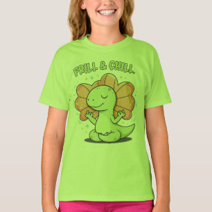 Frill & Chill Kawaii Dilophosaurus Dinosaur Zen Yo T Shirt