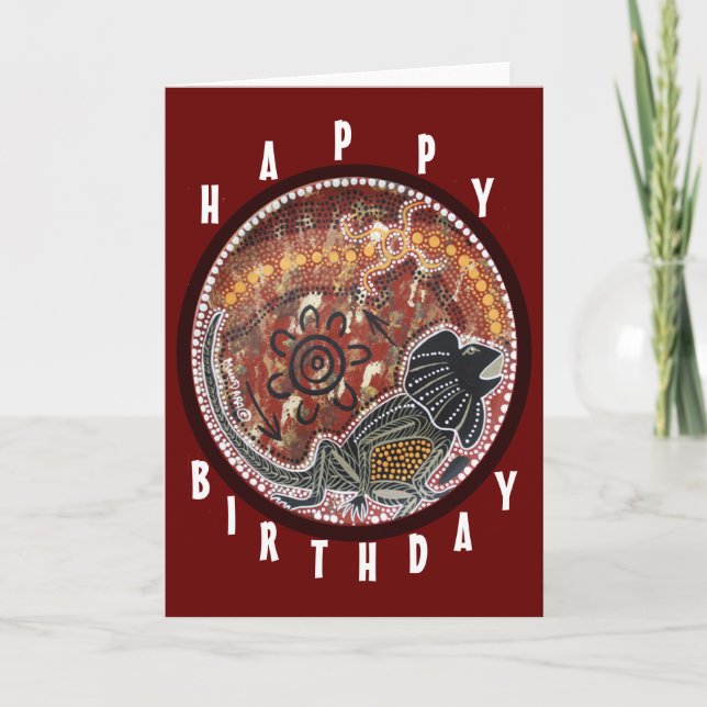 Frill Nacke Lizard Dreaming Birthday Card Kort (Framsida)