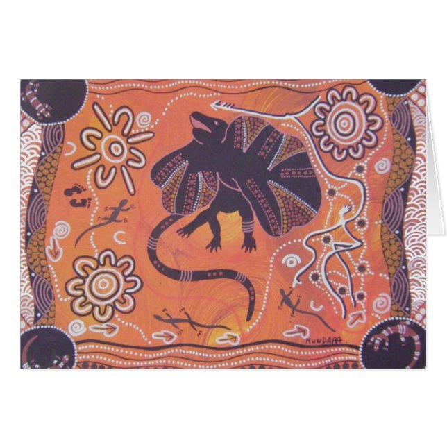 Frill Nacke Lizard-kort Hälsningskort (Framsidan Horizontal)