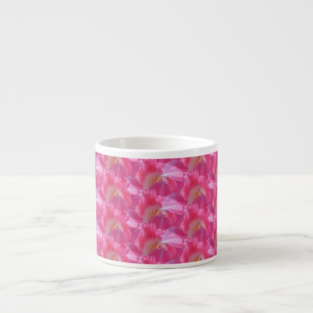 Frillade Rosa-Tulips - Modern Blommigt design Espressomugg (Framsidan)