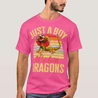 Frilled Lizard bara en pojke som Kärlek Dragons He T Shirt