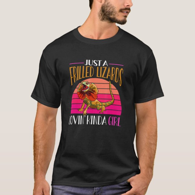 Frilled Lizard Reptile Herpetolog T Shirt (Framsida)