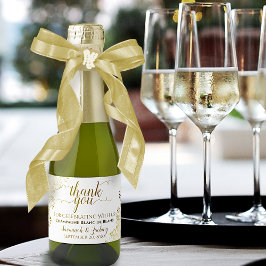 Frilly Guld på White Bröllop Tack Mini