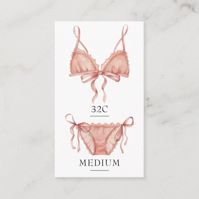 Frilly Rosa Lingerie Storlekt insättningskort Tilläggskort (Framsida)