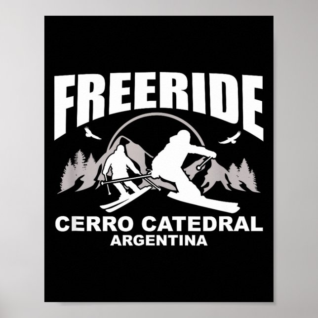 Friluftsliv skidåkning cerro catedral argentina  poster (Framsidan)