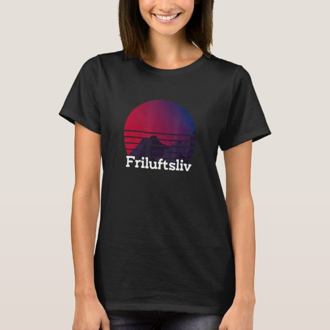 Friluftsliv Vaporwave Retro T Shirt (Framsida)