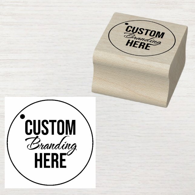 Frimärke av Anpassningsbar med Logotyp Stämpel (small custom logo wooden stamp)