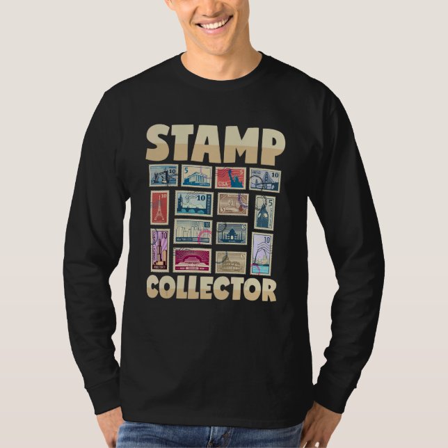 Frimärke Collector Franked Brev Post Office T Shirt (Framsida)