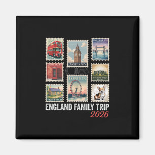 Frimärke England Familjeresa 2026 London Eye Magnet