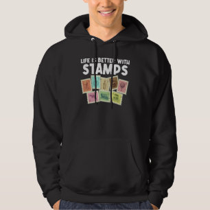 Frimärke för frimärkssamlare män kvinnor Filateli Hoodie