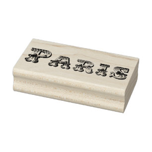 Frimärke för konst för Paris vintagetext Rubber Stämpel