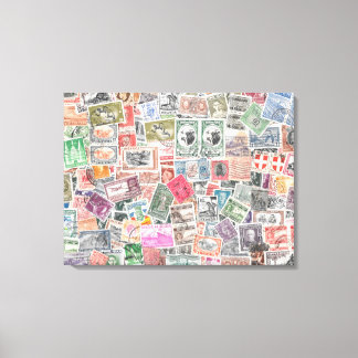 Frimärke från Värld runt, Unik arbetsytekonst Canvastryck