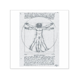 FRIMÄRKE: LEONARDO DA VINCI: VITRUVIAN MAN SJÄLVFÄRGANDE STÄMPEL