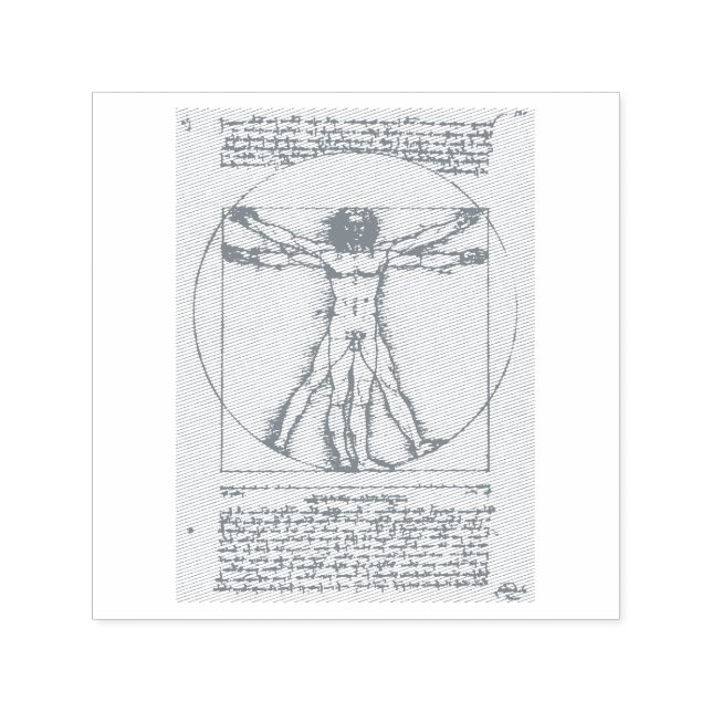FRIMÄRKE: LEONARDO DA VINCI: VITRUVIAN MAN SJÄLVFÄRGANDE STÄMPEL (Design)