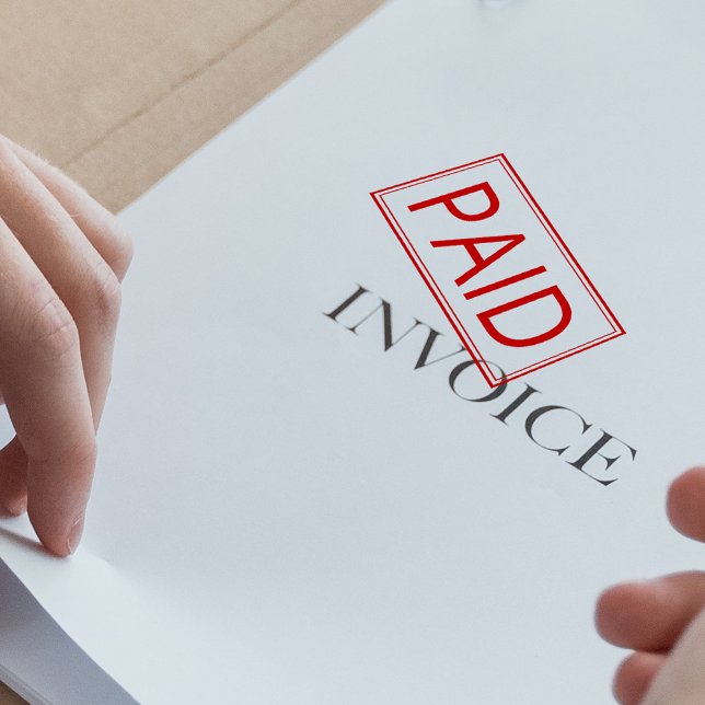 Frimärke med Betalat betalningssjälvincheckning Självfärgande Stämpel (Skapare uppladdad)