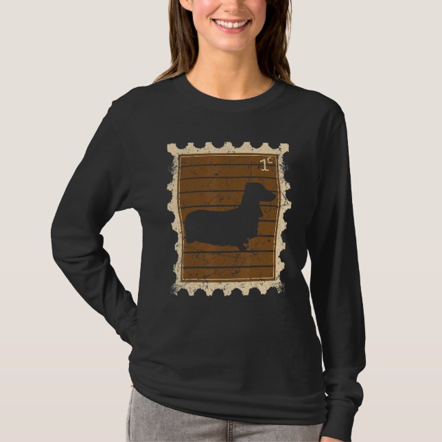 Frimärke Med En Dachshund T Shirt (Framsida)