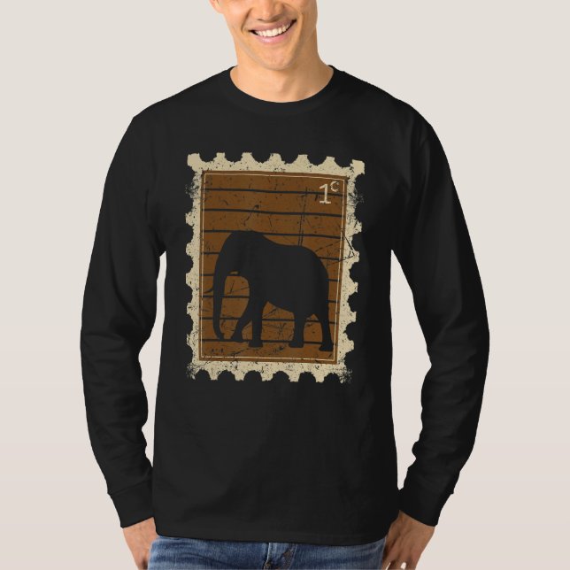 Frimärke med en elefant t shirt (Framsida)