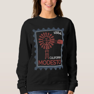 Frimärke med en gammal vindkraftverk i Modesto T Shirt