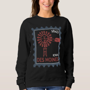 Frimärke med en gammal vindturbin i Des Moines T Shirt