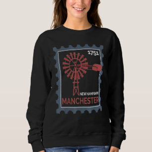 Frimärke Med En Gammal Vindturbin I Manchester T Shirt