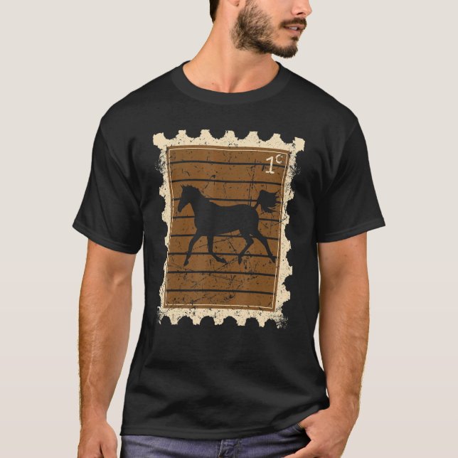Frimärke Med En Häst 2 T Shirt (Framsida)